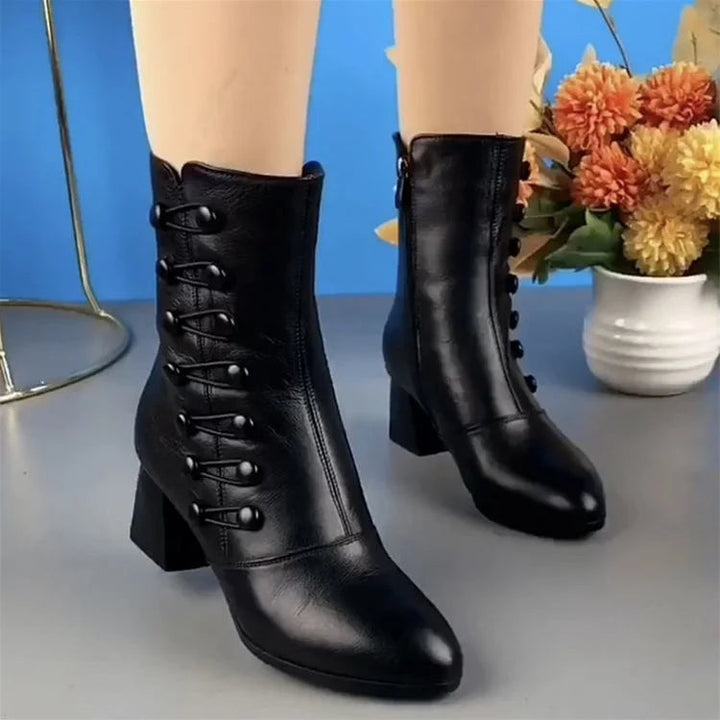 Waterproof Leather Mid-Calf Boots