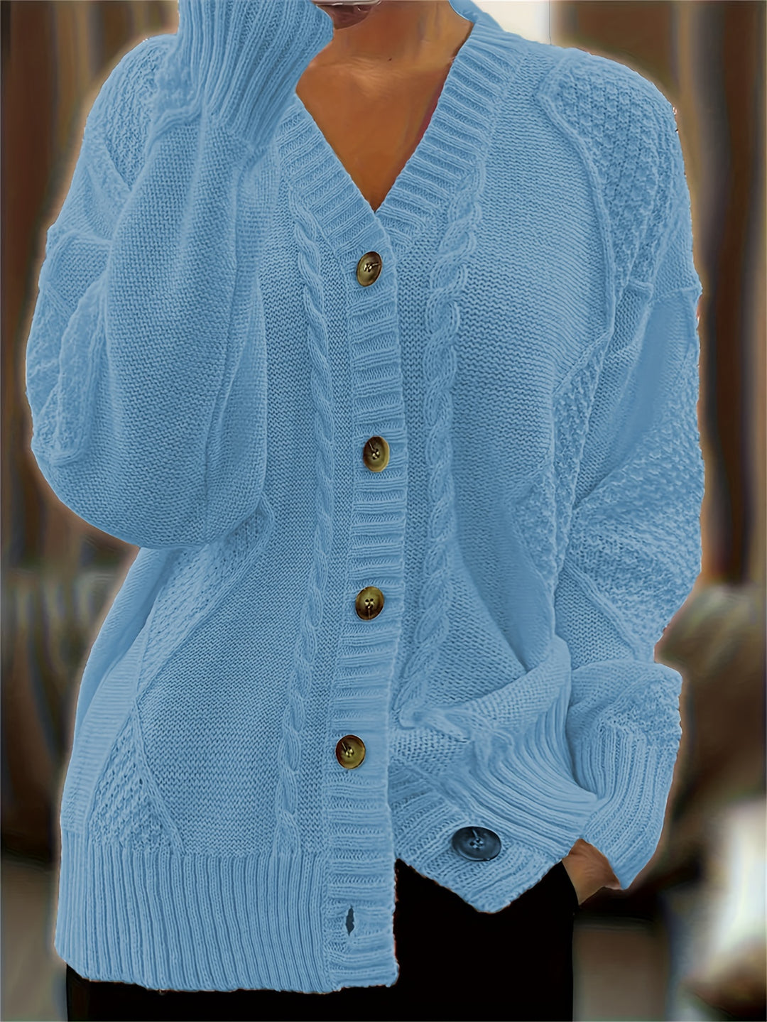 Women'S Elegant V-Neck Cardigan