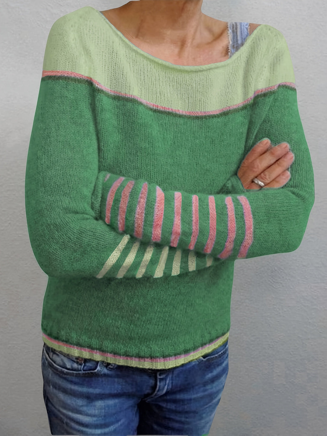 Ava - Long Sleeve Striped Sweater