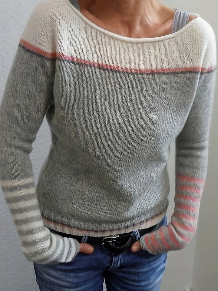 Ava - Long Sleeve Striped Sweater