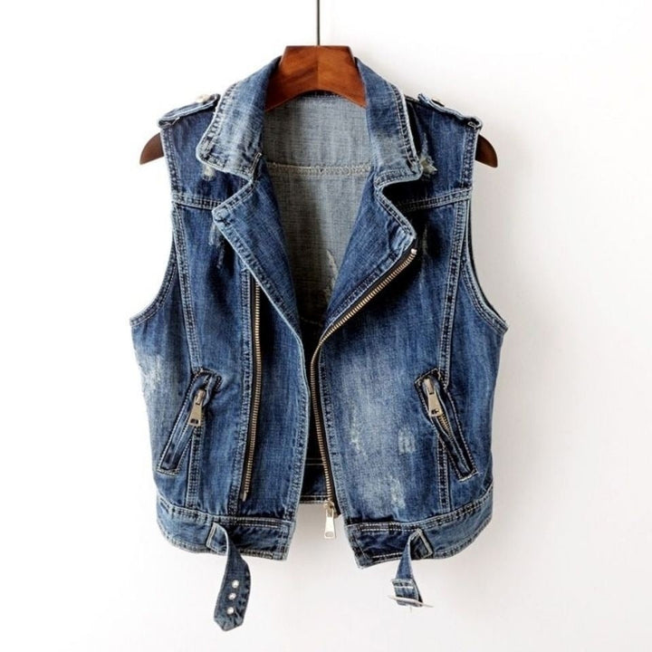 Kara Moto Denim Vest