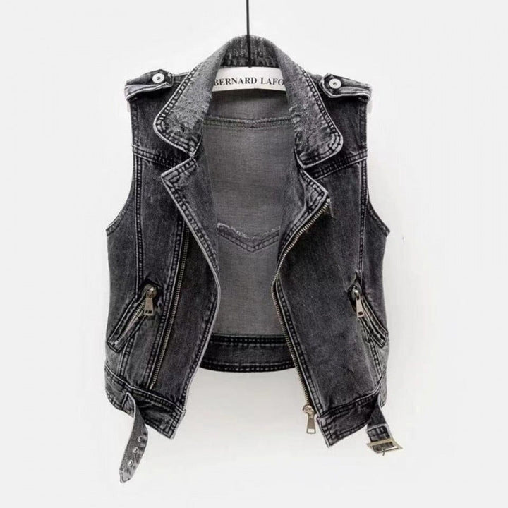 Kara Moto Denim Vest