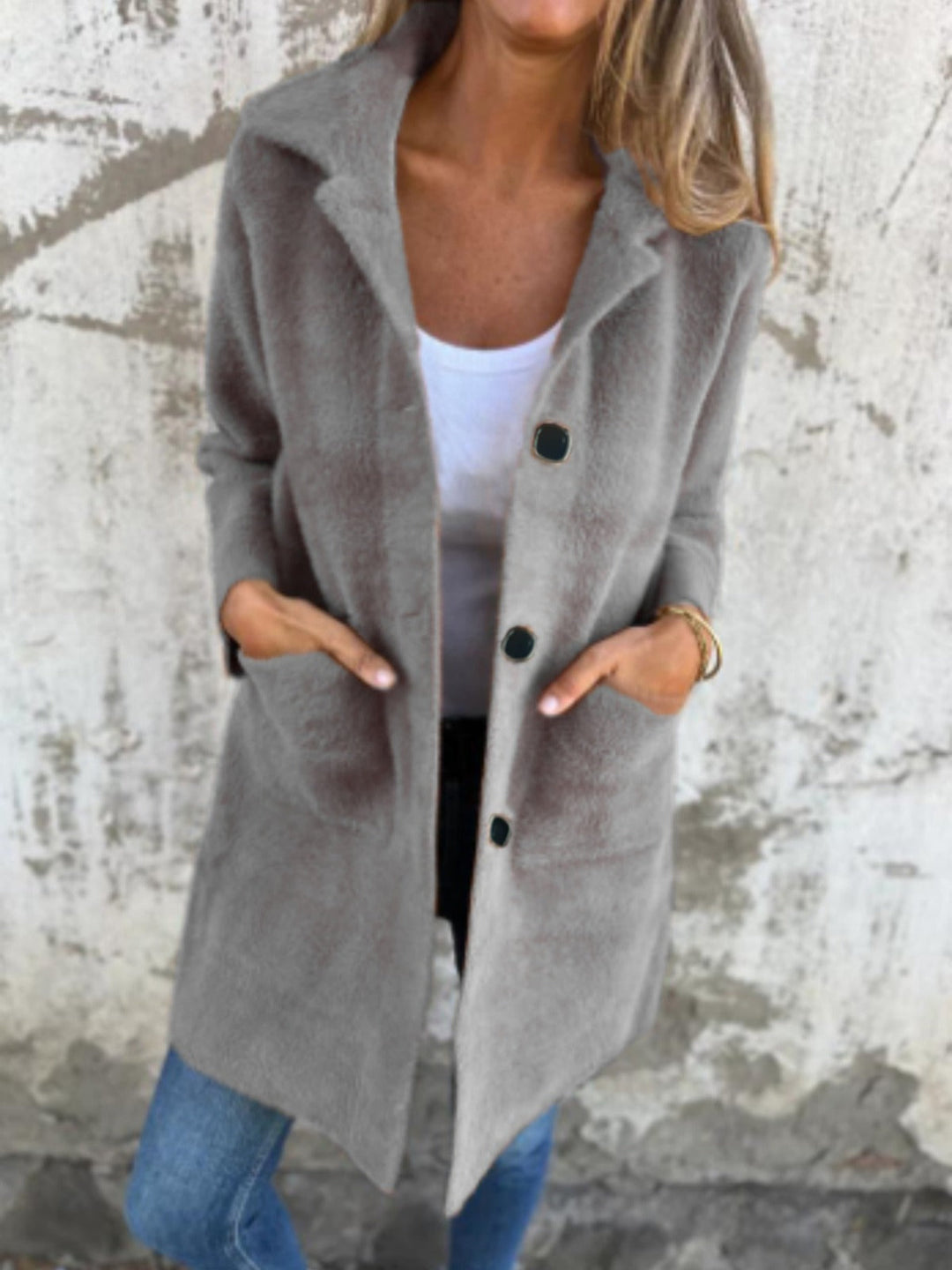 Marce™ | Elegant Coat in Raw Fabric