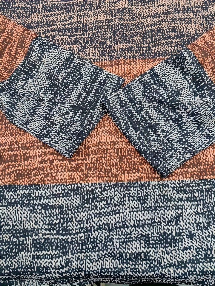 Vibrant Color Block Quarter Zip Long Sleeve T-Shirt