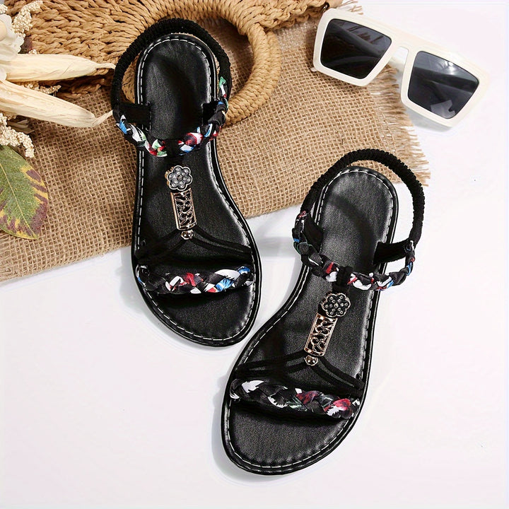 Women's Braided Elastic Strap Sandals