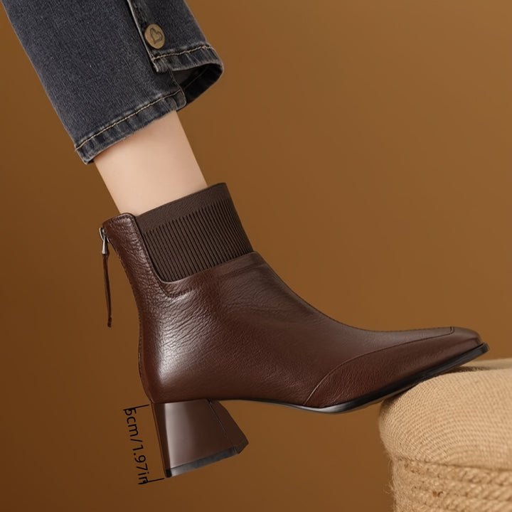 [Chunky Block Heel Boots] Women's Chunky Block Heel Ankle Boots