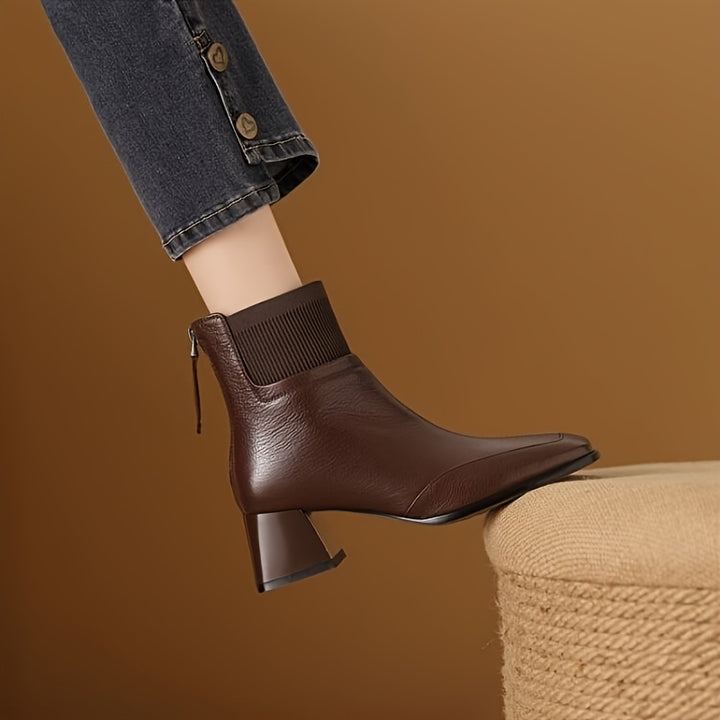 [Chunky Block Heel Boots] Women's Chunky Block Heel Ankle Boots