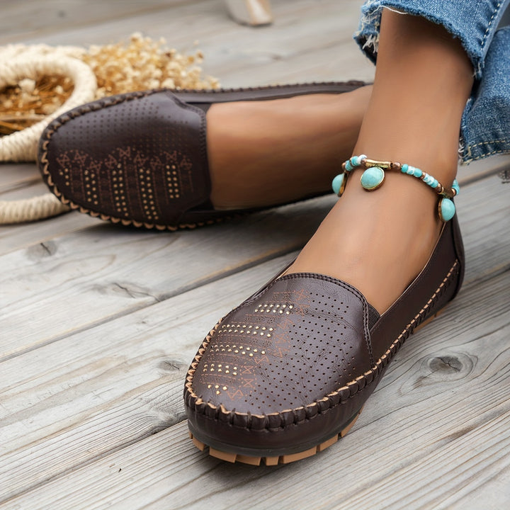 Retro Rhinestone Flats - Glamorous Fashion Shoes