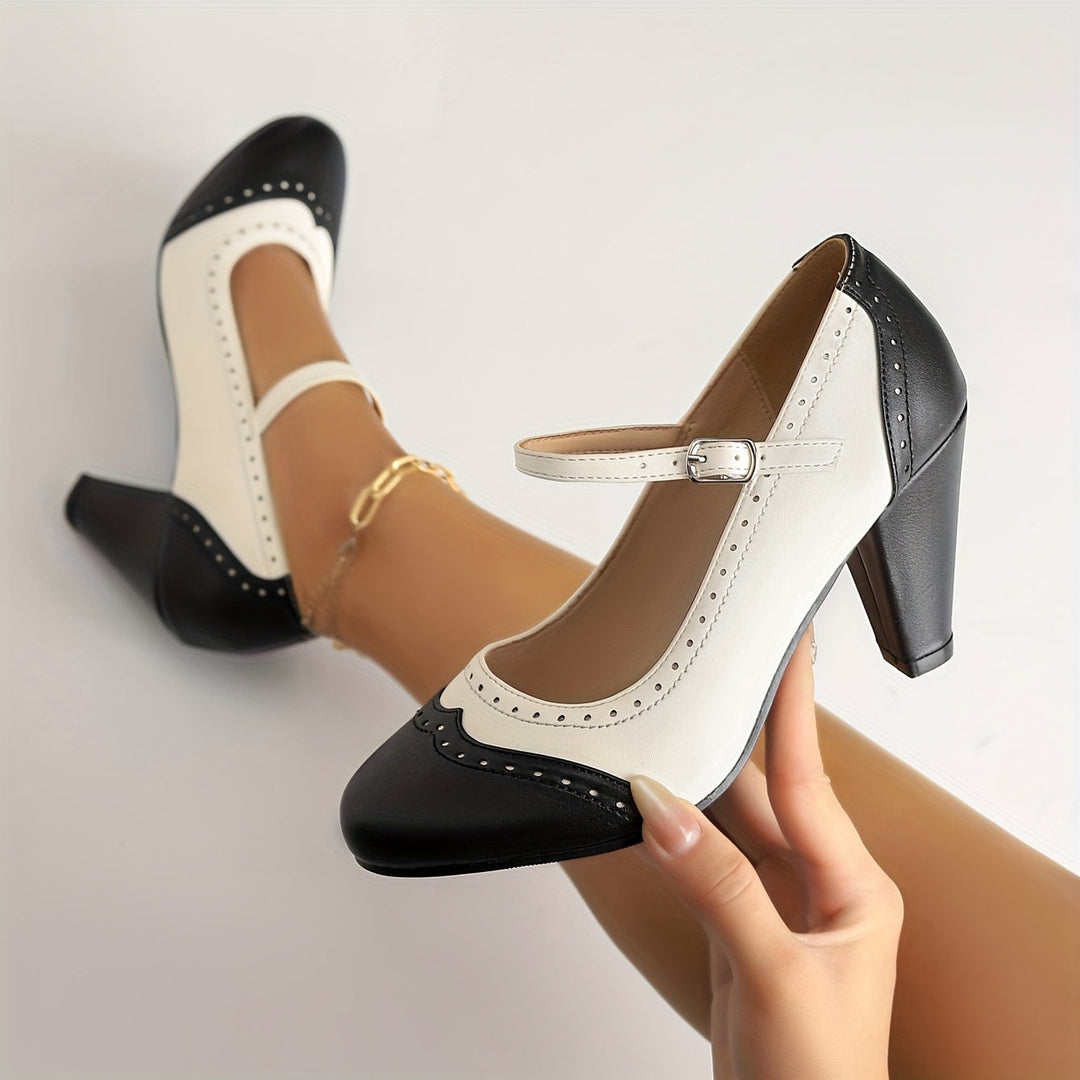 Amy™ | Stylish Two-Tone High Heels with Comfortable Design