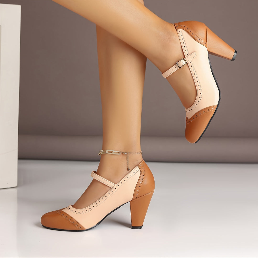 Amy™ | Stylish Two-Tone High Heels with Comfortable Design
