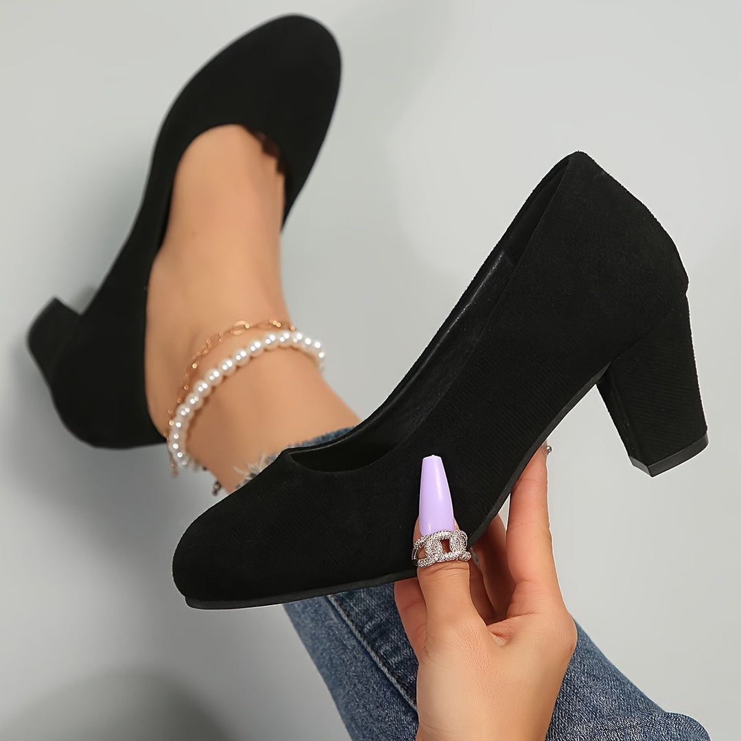 Laura - Comfort-Focused Wide Toe Pumps with Stable Heel