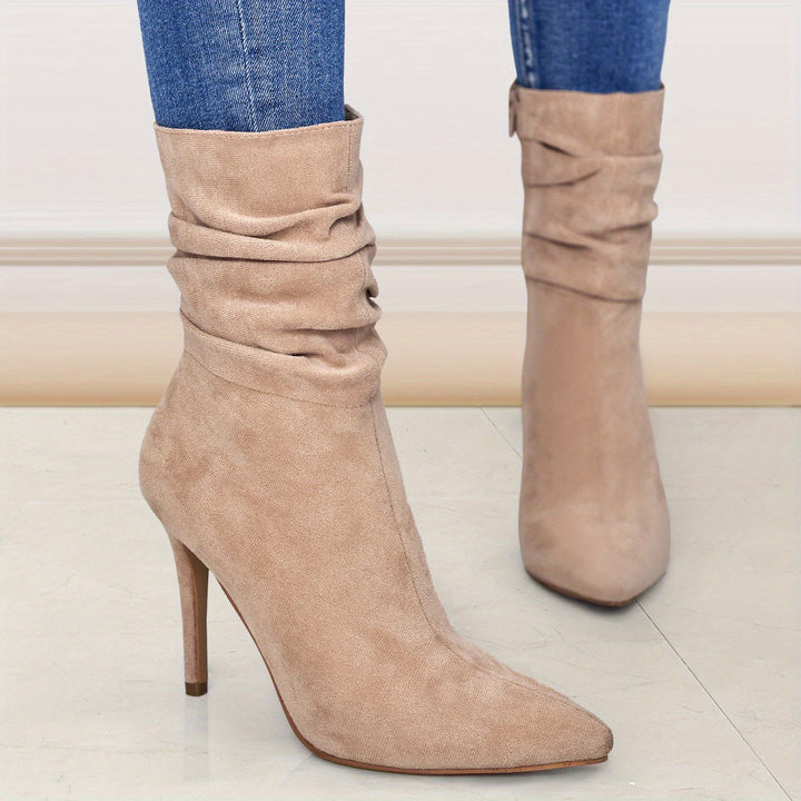 Women's Plain Fashionable Mid-Calf Boots
