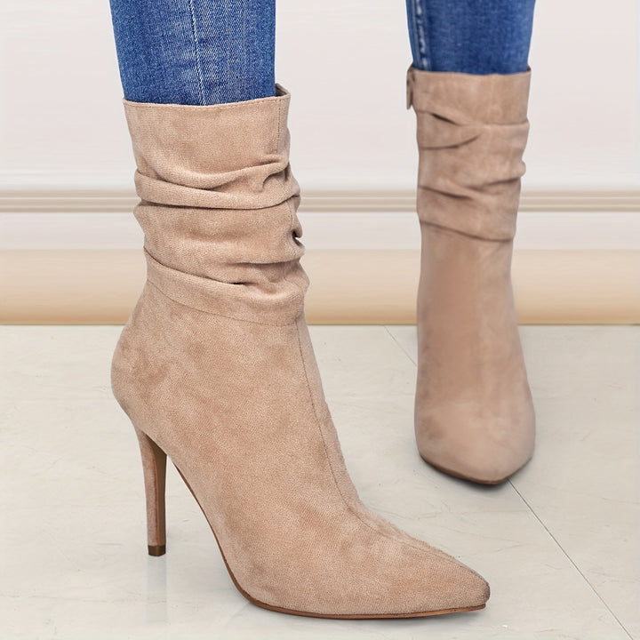 Women's Plain Fashionable Mid-Calf Boots