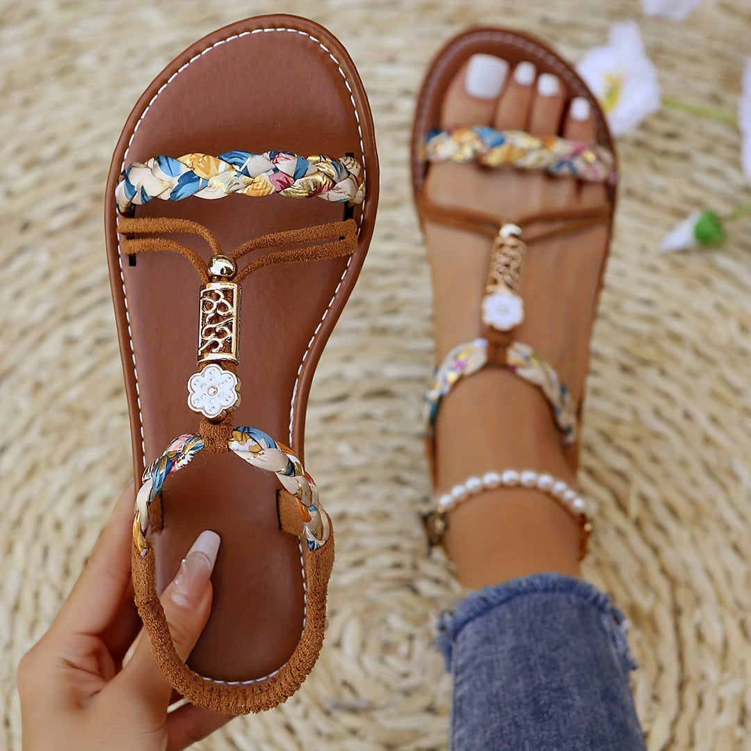 Women's Braided Elastic Strap Sandals