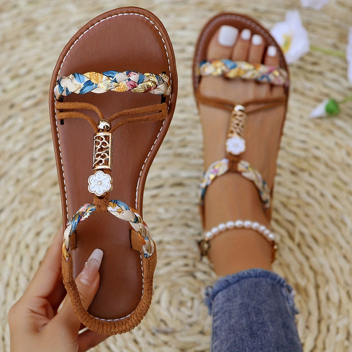 Women's Braided Elastic Strap Sandals