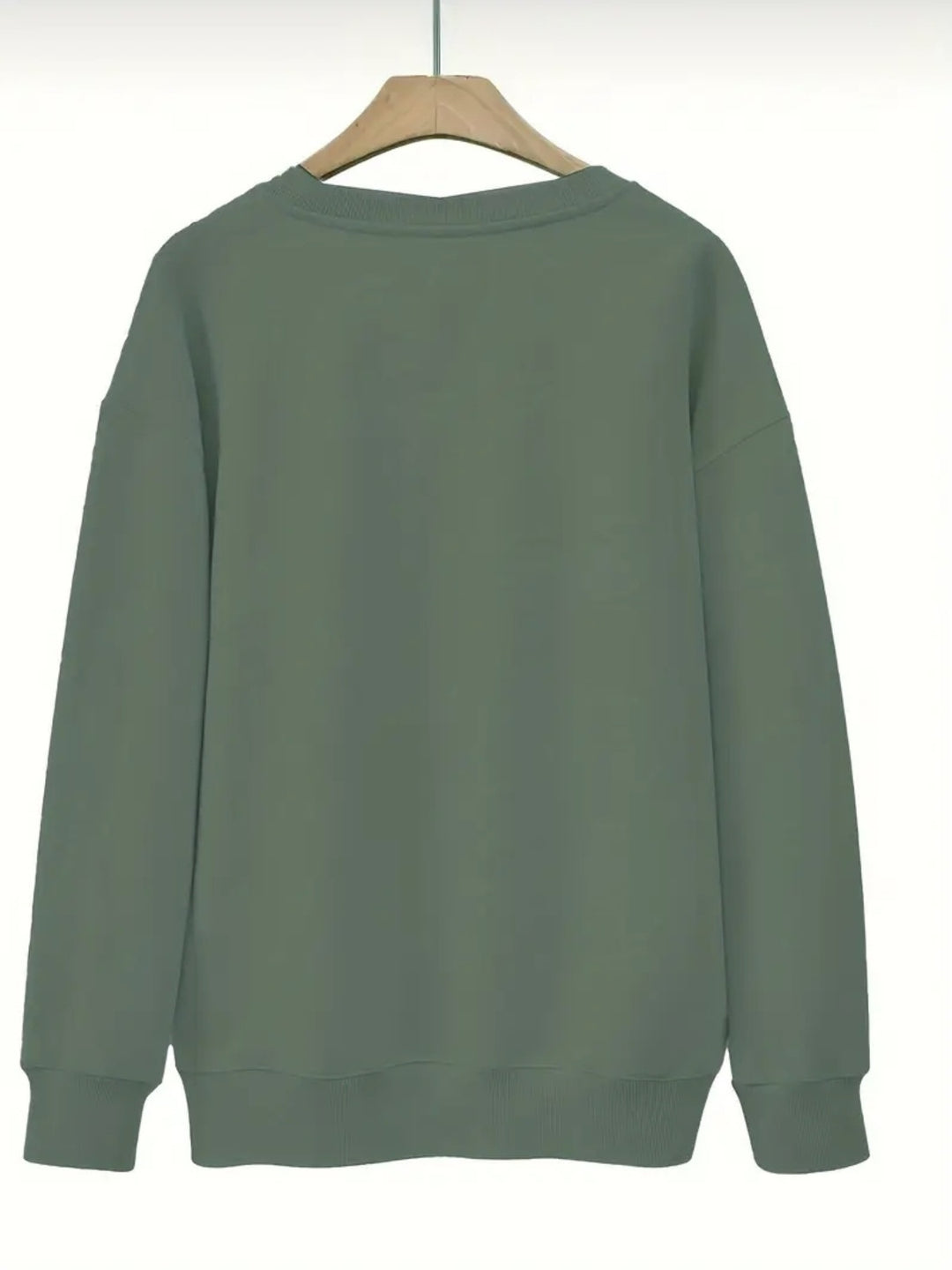 Women's Olive Green Plaid & Thankful Grateful Blessed Print Sweatshirt