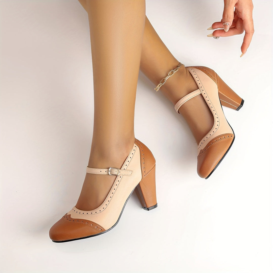 Amy™ | Stylish Two-Tone High Heels with Comfortable Design