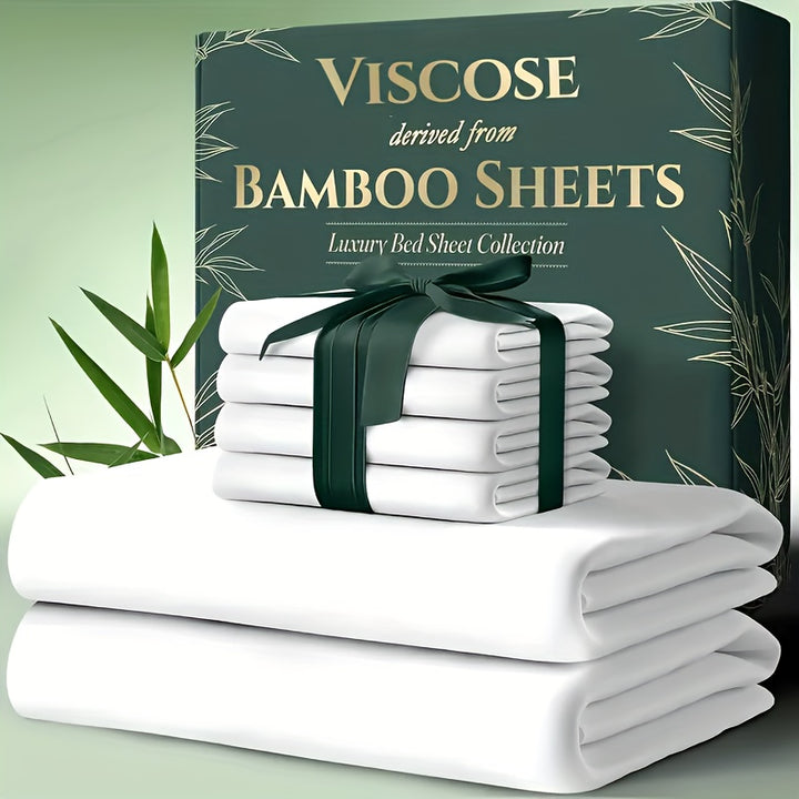 6pcs Bamboo Cooling Bed Sheets Sets  - Ultra Soft & Luxuriously Cooling for Hot Sleepers