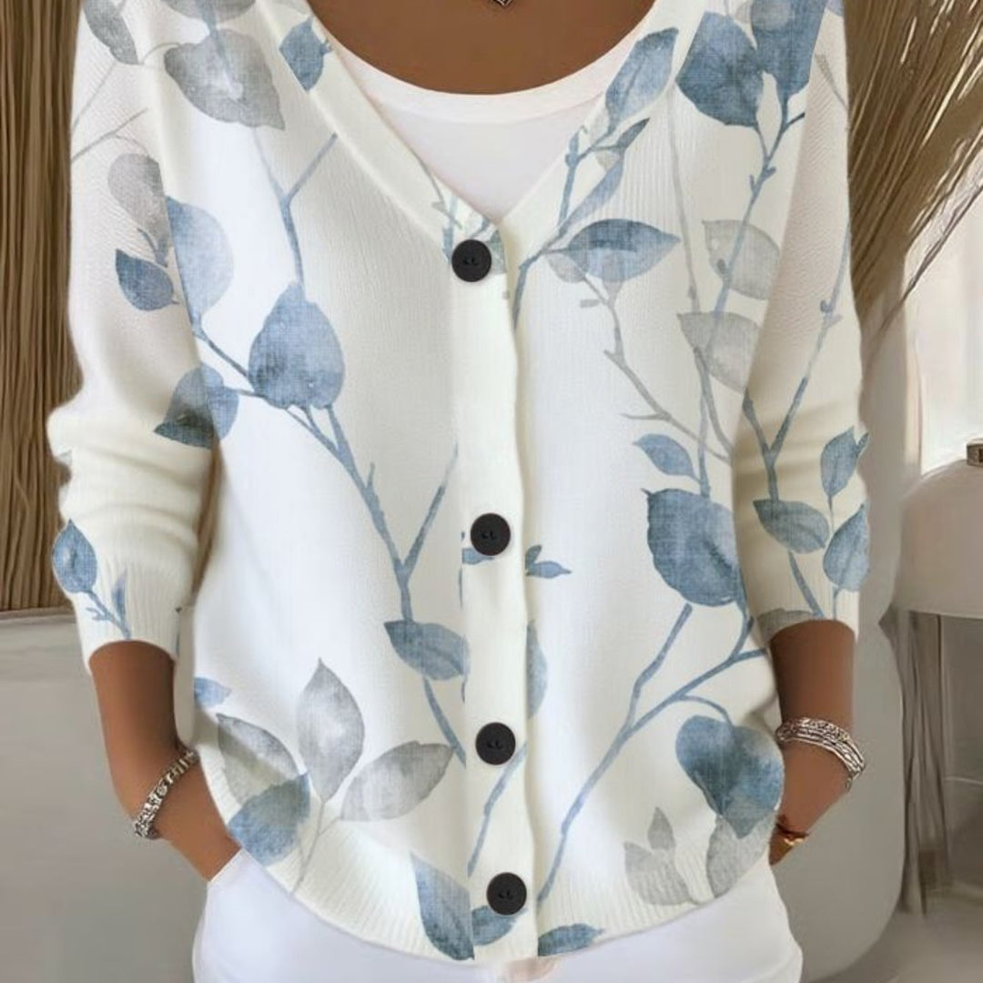 Women'S Elegant & Floral Print Cardigan
