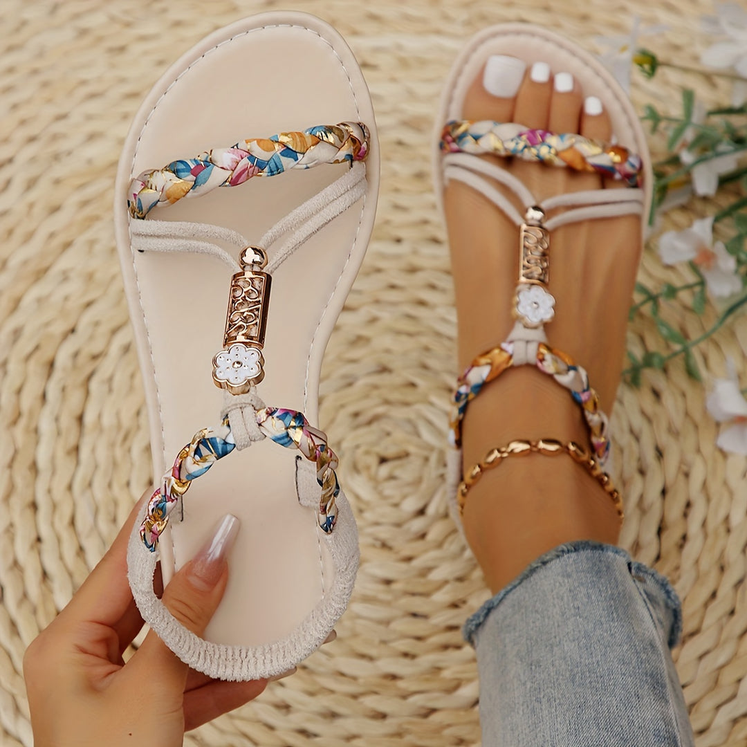 Women's Braided Elastic Strap Sandals