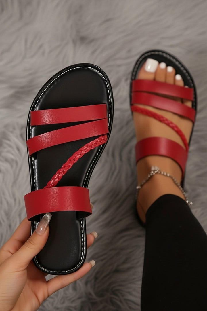Women's Flat Woven Slide Sandals