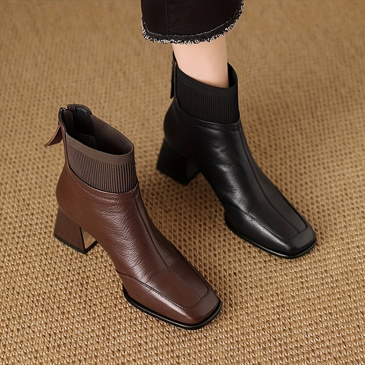 [Chunky Block Heel Boots] Women's Chunky Block Heel Ankle Boots