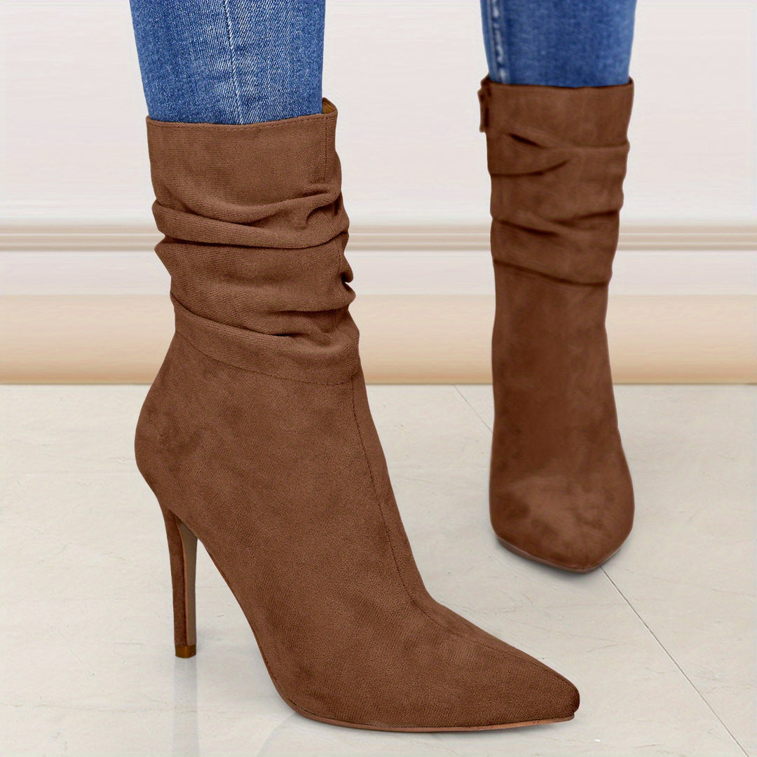 Women's Plain Fashionable Mid-Calf Boots