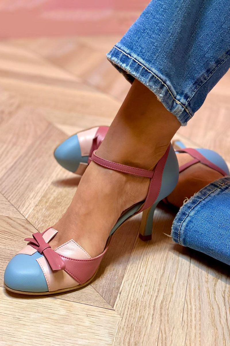 Bellarosa | Vibrant Bow-Accent Sandals with Strap and Round Toe