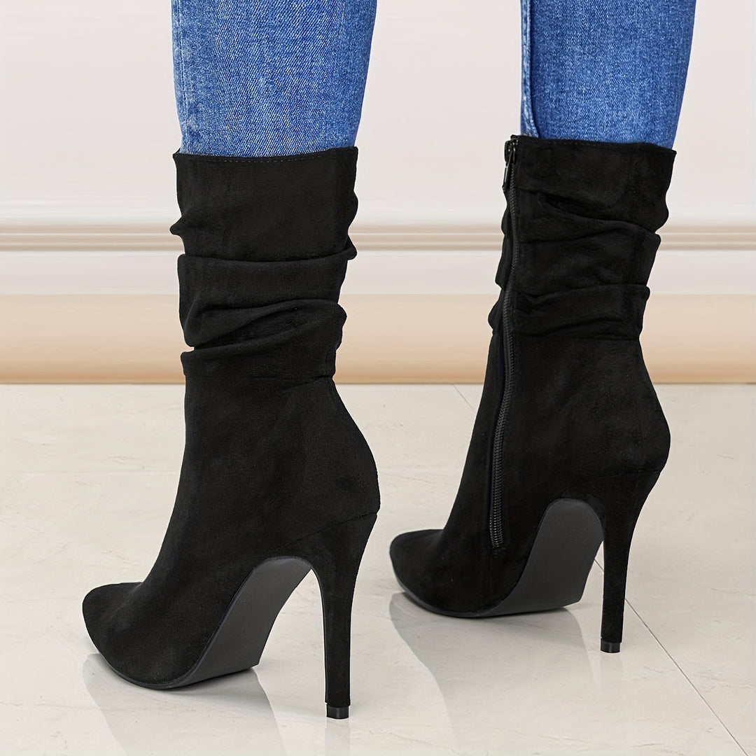Women's Plain Fashionable Mid-Calf Boots