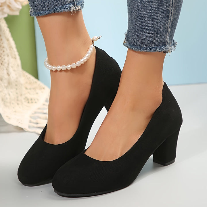 Laura - Comfort-Focused Wide Toe Pumps with Stable Heel