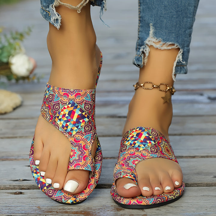 Women's Floral Flat Athletic Slide Sandals
