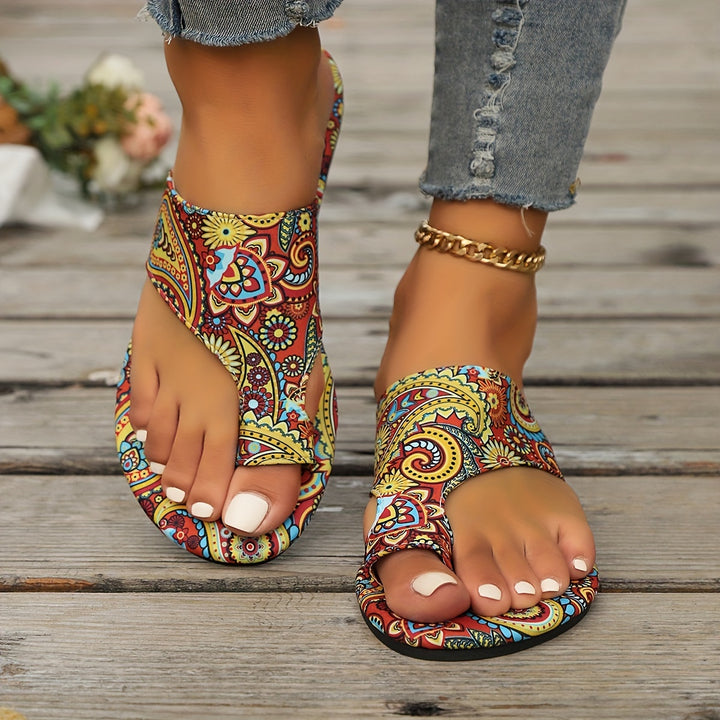 Women's Floral Flat Athletic Slide Sandals
