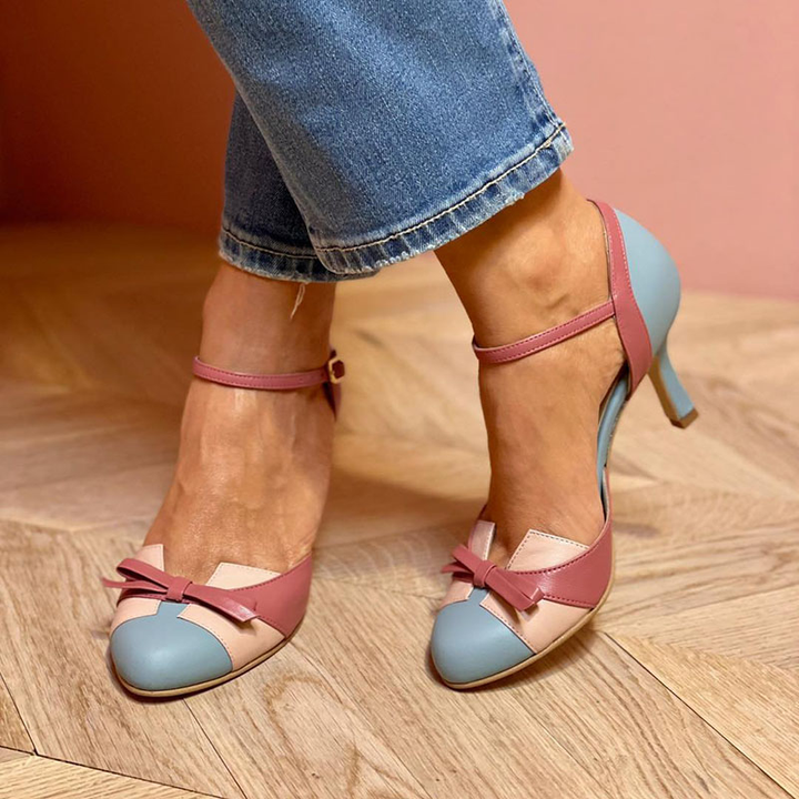 Bellarosa | Vibrant Bow-Accent Sandals with Strap and Round Toe