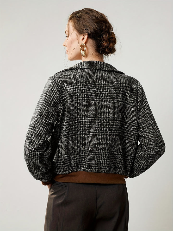 Women's Slim-Fit Plaid Button-Front Jacket