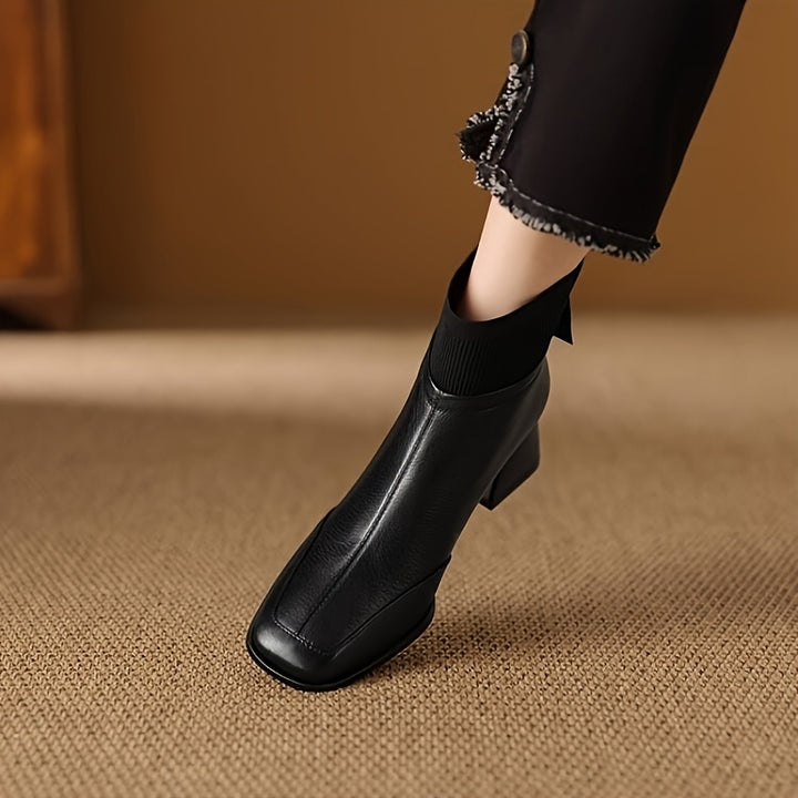 [Chunky Block Heel Boots] Women's Chunky Block Heel Ankle Boots