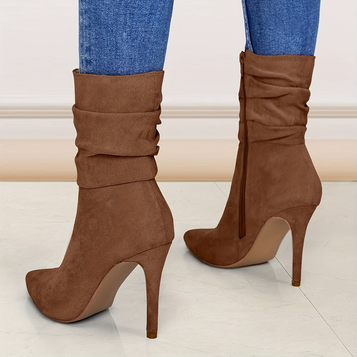 Women's Plain Fashionable Mid-Calf Boots