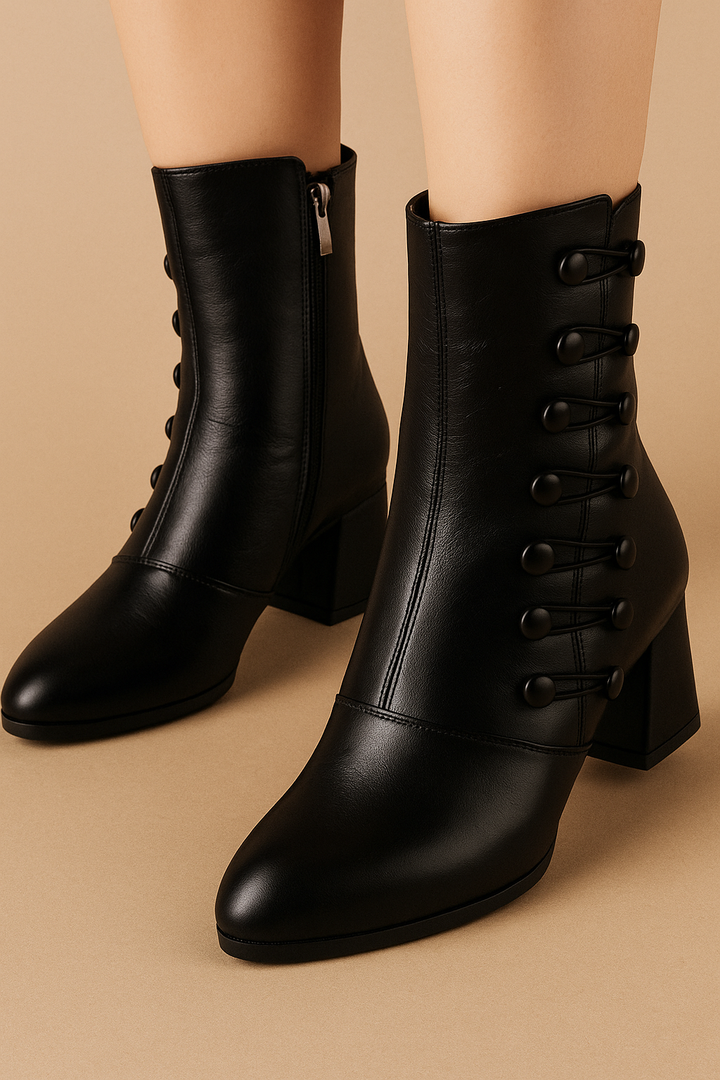 Waterproof Leather Mid-Calf Boots