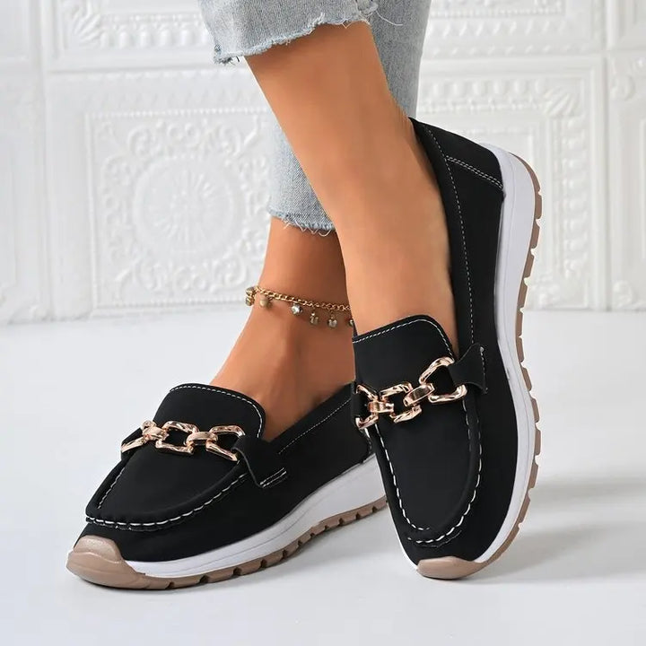 Metal Chain Platform Loafers