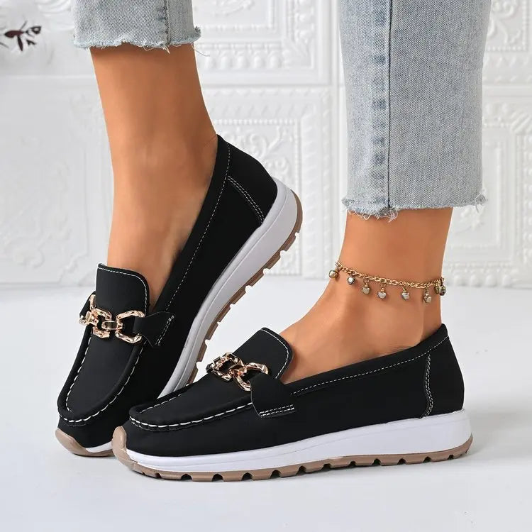 Metal Chain Platform Loafers
