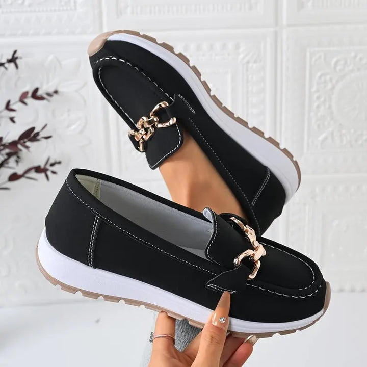 Metal Chain Platform Loafers