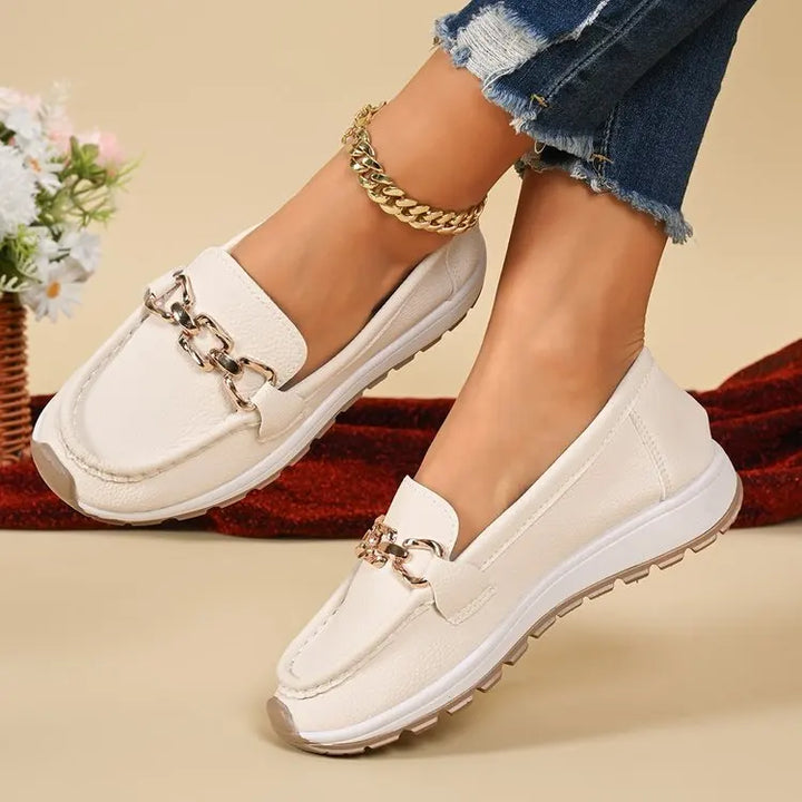 Metal Chain Platform Loafers