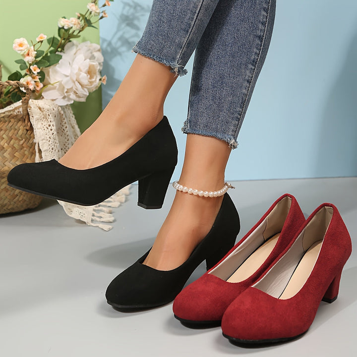 Laura - Comfort-Focused Wide Toe Pumps with Stable Heel