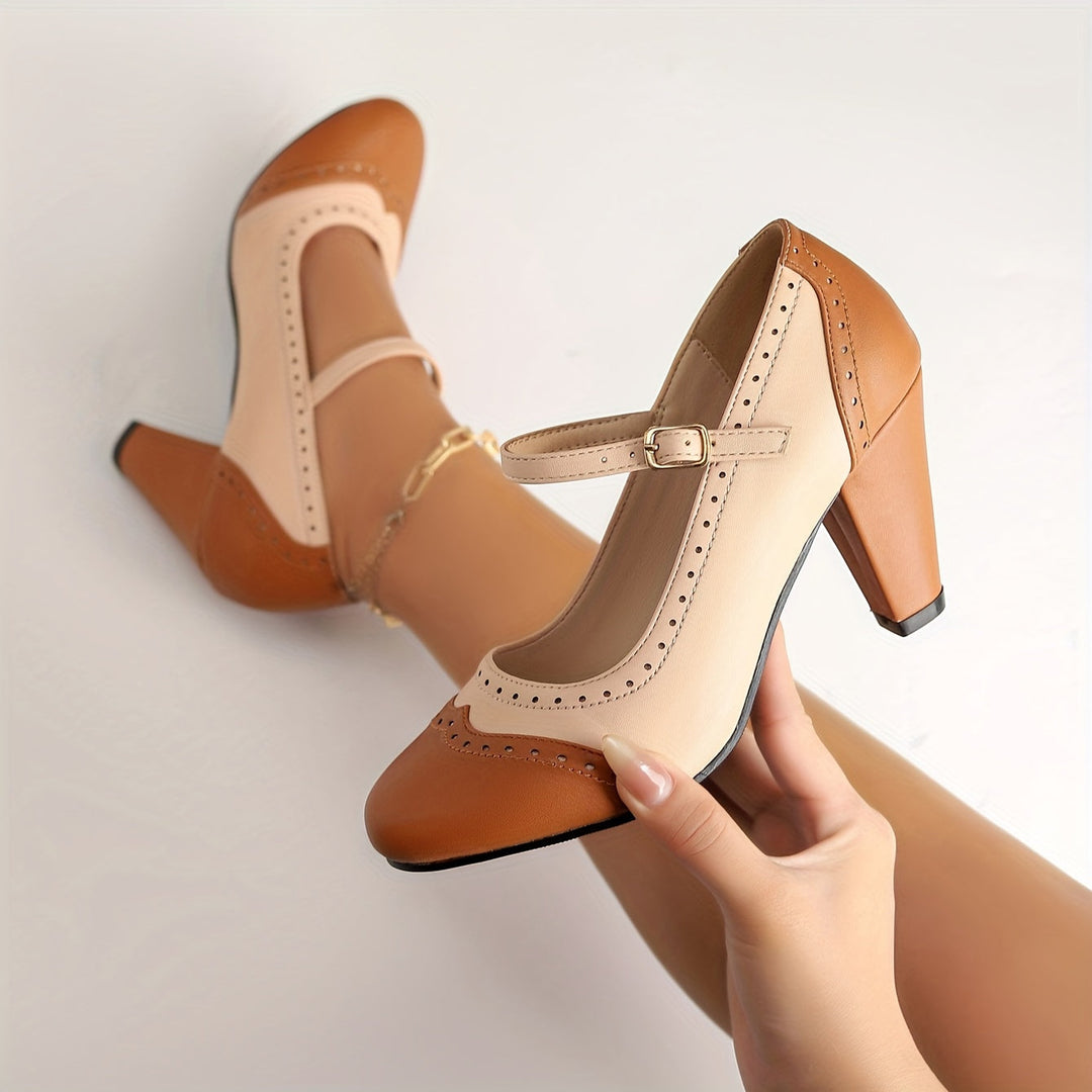 Amy™ | Stylish Two-Tone High Heels with Comfortable Design