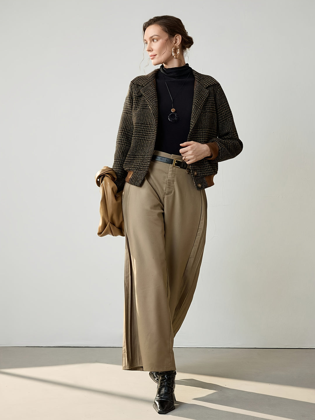 Women's Slim-Fit Plaid Button-Front Jacket