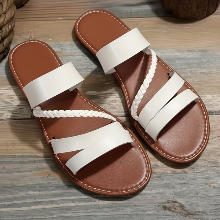 Women's Flat Woven Slide Sandals