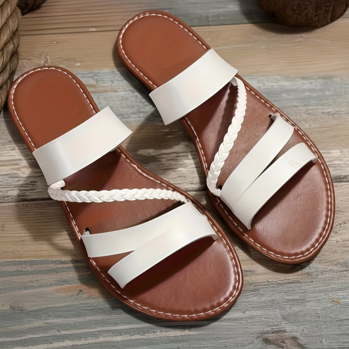 Women's Flat Woven Slide Sandals