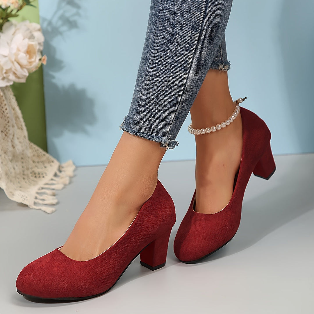 Laura - Comfort-Focused Wide Toe Pumps with Stable Heel