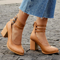 Casilda | Sleek Ankle Strap Sandals with Chunky Heel