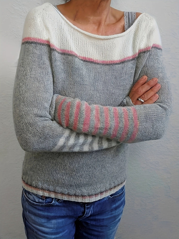 Ava - Long Sleeve Striped Sweater