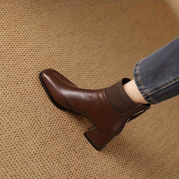 [Chunky Block Heel Boots] Women's Chunky Block Heel Ankle Boots